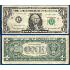 Etats Unis P.462a, TTB Dallas Billet de 1 Dollar 1977 Série L