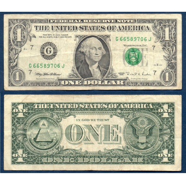Etats Unis P.496a Chicago, TB Billet de 1 Dollar 1995 série G