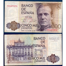 Espagne P.160, TB Billet de 5000 pesetas 1979