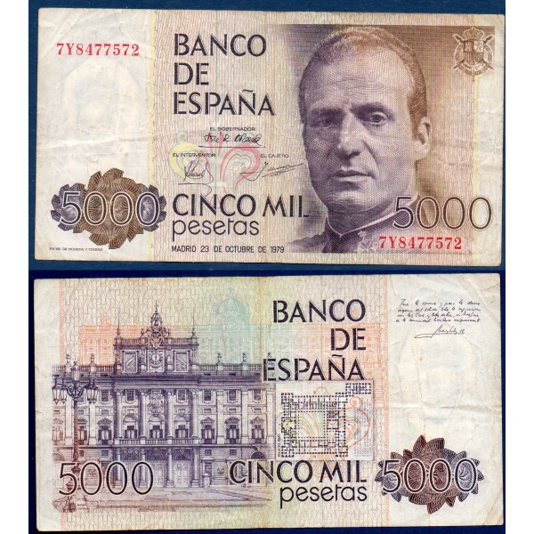 Espagne P.160, TB Billet de 5000 pesetas 1979