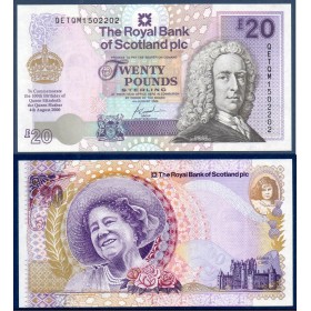 Ecosse P.361, Neuf Billet de 20 pounds 2000 100 ans Reine Mere