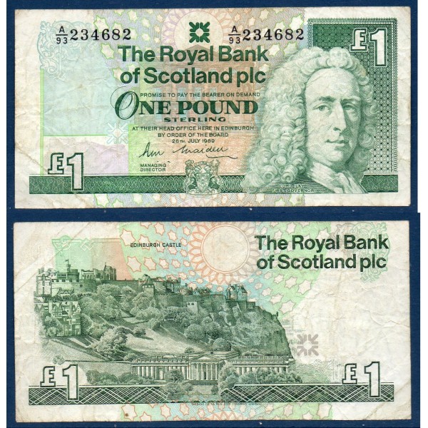 Ecosse Pick N°351a, TB Billet de 1 pound 1989-1990 Lord Ilay