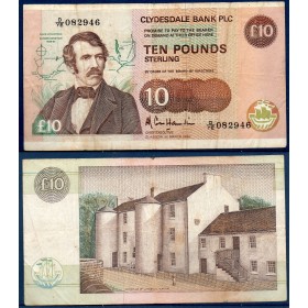 Ecosse P.214c, TB Billet de 10 pounds 1.3.1990 David Livingstone