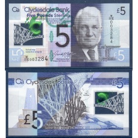 Ecosse P.229Oa, Neuf Billet de 5 pounds 2065 Forth Bridge