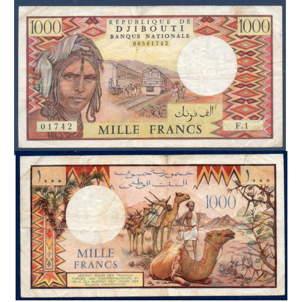 Djibouti P.37a, TB Billet de 1000 Francs 1979 Femme