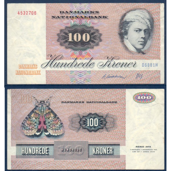 Danemark P.51r, TTB Billet de 100 Kroner 1986 Jens Juel