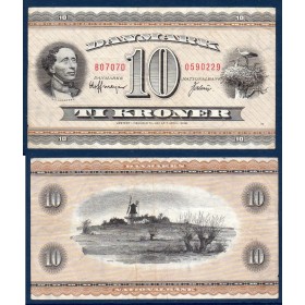 Danemark P.44ae, TB Billet de 10 Kroner 1970-1971