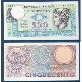 Italie P.95, TTB Billet de 500 Lire 1976 Mercure