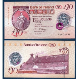 Irlande du nord P.91, Sup Billet de 10 pounds 2017 Hibernia