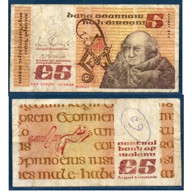 Irlande P.71e, B Billet de 5 livres 1988-1993 John Scotus Eriugena