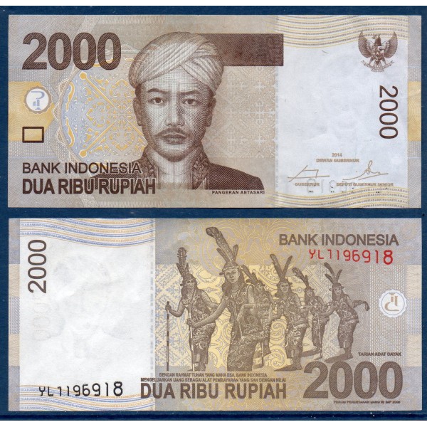 Indonésie P.148f, TTB Billet de 2000 Rupiah 2015 Prince Antasari