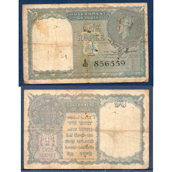 Inde P.25a, B Billet de 1 Ruppe 1940 Georges VI