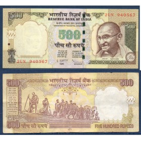 Inde P.99x, Neuf Billet de 500 Ruppes 2011 sans plaque