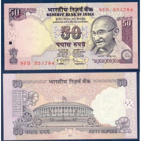 Inde P.97w, neuf Billet de 50 Ruppes 2011 Sans Plaque