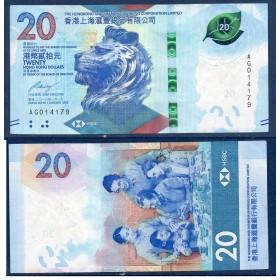 Hong Kong P.218a, TTB Billet de 20 dollars 2018 Lion