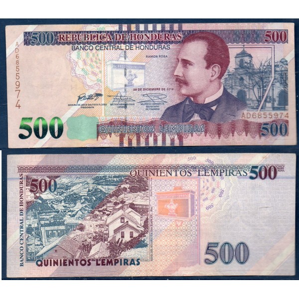 Honduras P.103c, TTB Billet de 500 Lempiras 2016 Ramon Rosa