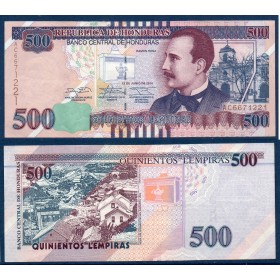Honduras P.103b, TTB Billet de 500 Lempiras 2014 Ramon Rosa