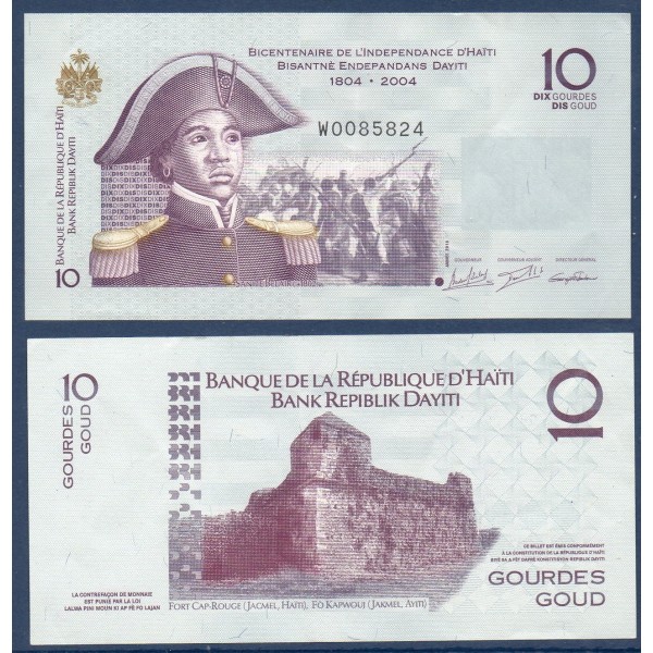 Haïti P.272 non listé, TTB Billet de 10 Gourdes 2018 Sanite Belair