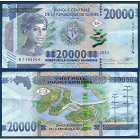 Guinée P.50d, TTB, Billet de 20000 Francs 2024 Electricité