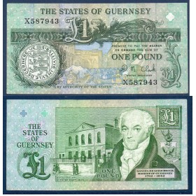 Guernesey P.52c, TTB Billet de 1 livre 1991