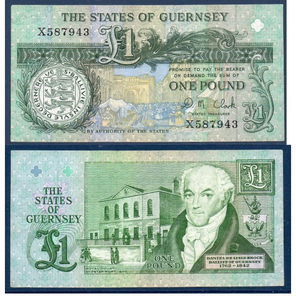 Guernesey P.52c, TTB Billet de 1 livre 1991
