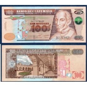 Guatemala P.126n, TTB Billet de 100 Quetzales 2022 Francisco Marroquín
