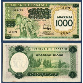 Grece P.111a, TTB Billet de 1000 Drachmai 1939 Lion de Chéronée