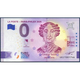 Billet souvenir 0 euro Paris-Philex 2026 - George Sand Argenté