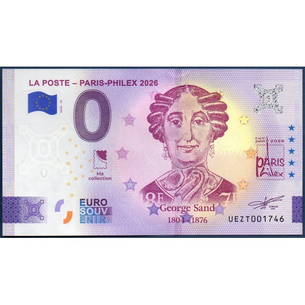Billet souvenir 0 euro Paris-Philex 2026 - George Sand Argenté