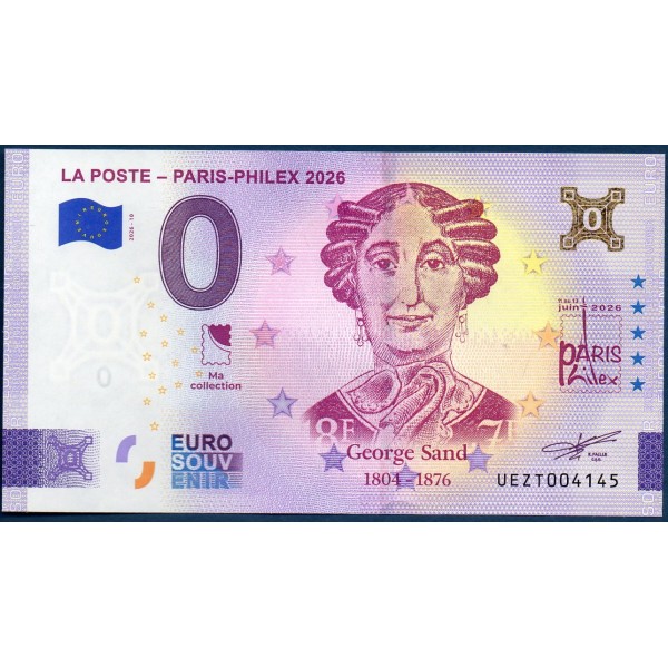 Billet souvenir 0 euro Paris-Philex 2026 - George Sand Doré