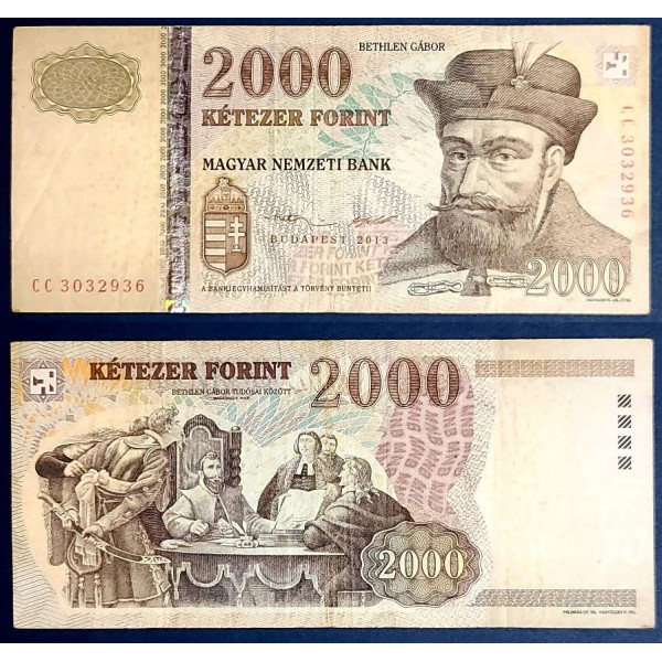 Hongrie P.198e, TB Billet de 2000 Forint 2010 Bethlen Gabor