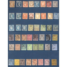 lot de 48 timbres classiques avant 1900 2e choix avec défauts