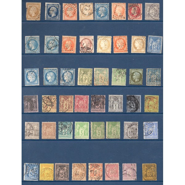 lot de 48 timbres classiques avant 1900 2e choix avec défauts