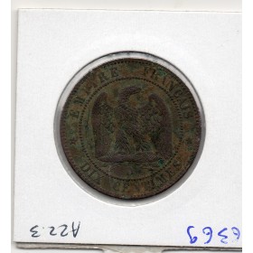 10 centimes Napoléon III tête nue 1855 D ancre Lyon TB