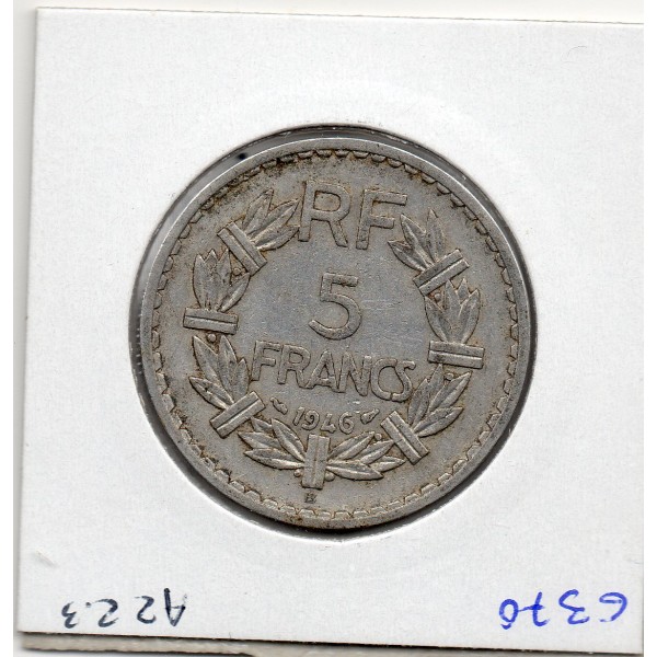 5 francs Lavrillier 1946 B Beaumont TTB