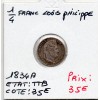 1/4 Franc Louis Philippe 1834 A paris TTB