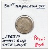 50 centimes Napoléon III tête laurée 1865 A Paris Sup