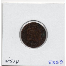 2 centimes Napoléon III tête nue 1857 grand D grand lion TTB-