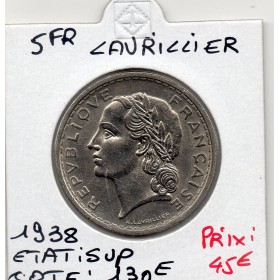 5 francs Lavrillier 1938 Sup