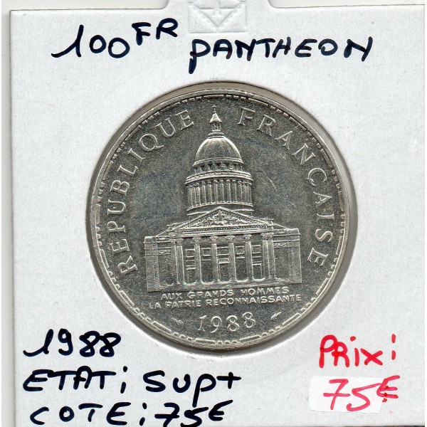100 francs Panthéon 1988 Sup+