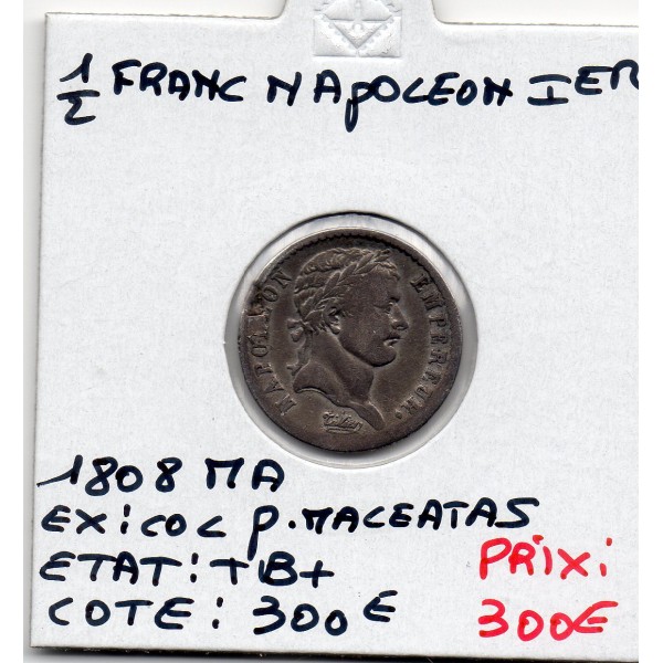 1/2 Franc Napoléon 1er 1808 MA Marseille TB+