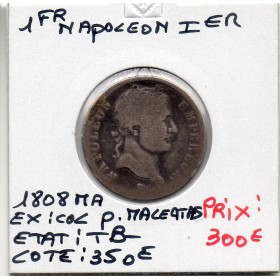 1 Franc Napoléon 1er 1808 MA Marseille TB-