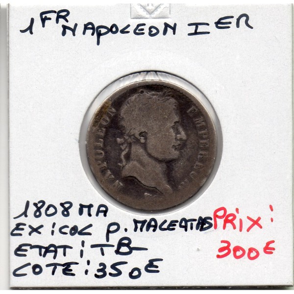 1 Franc Napoléon 1er 1808 MA Marseille TB-