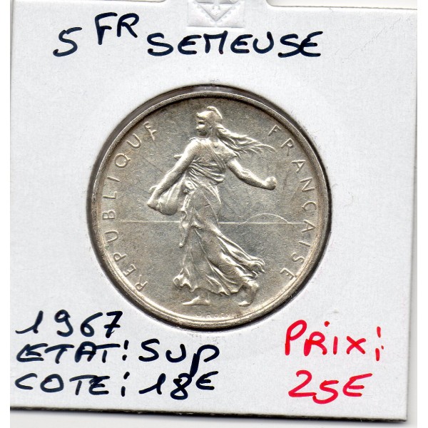 5 francs Semeuse Argent 1967 Sup
