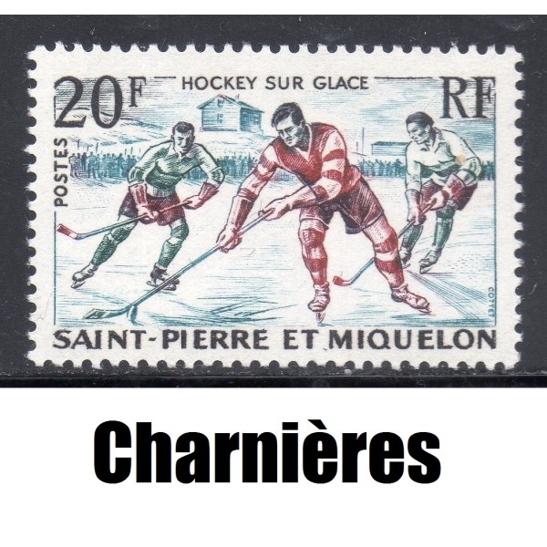 Timbre Saint Pierre et Miquelon 360 Hockey sur glace neuf * 1959