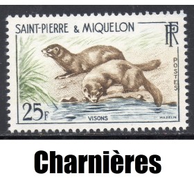 Timbre Saint Pierre et Miquelon 361 visons neuf* 1959
