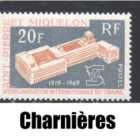 Timbre Saint Pierre et Miquelon 398 Organisation internationale du travail neuf* 1969