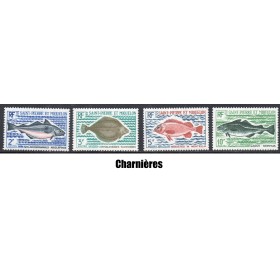 Timbre Saint Pierre et Miquelon 421-424 Poissons neuf * 1972