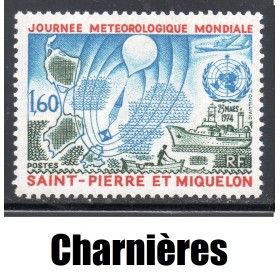 Timbre Saint Pierre et Miquelon 433 Journée de la météorologie neuf* 1974