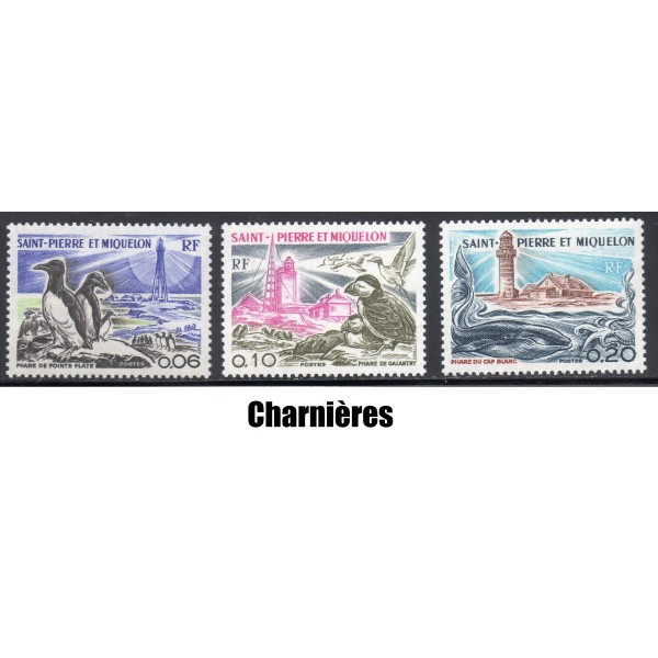 Timbre Saint Pierre et Miquelon 445-447 Phares neuf* 1975